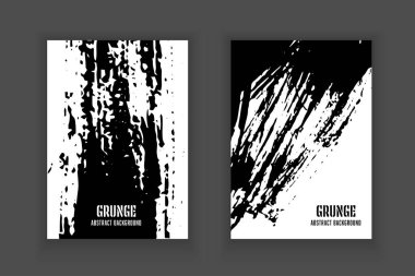 Arka planda siyah mürekkep fırçası darbesi. Şablon pankartı veya poster.