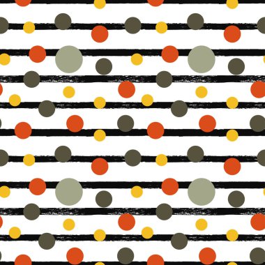 Renkli vektör çemberleri pürüzsüz desen ve siyah karıştırma arkaplanı.