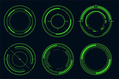 Teknoloji fütüristik daire elementi. HUD odak noktası dairesel tasarım.