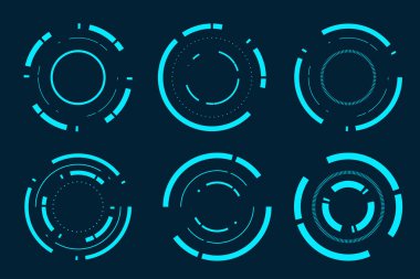 Koleksiyonlar HUD ekran fütüristik dijital arayüz kontrol çerçeve teknolojisi