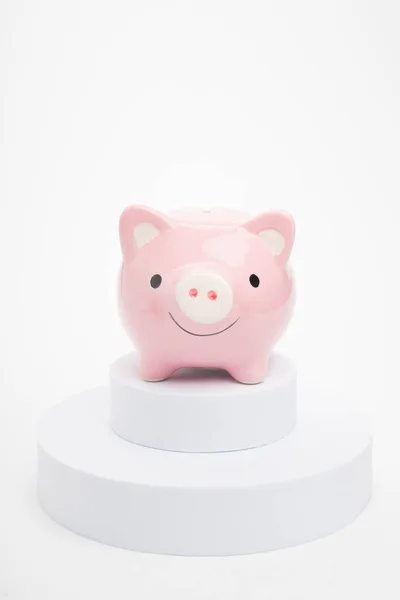 Pink Piggy Bank Isolated White Background Savings Investment Concept — Stock Photo, Image