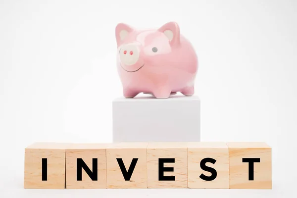 Een Roze Spaarvarken Een Geïsoleerde Witte Achtergrond Spaar Investeringsconcept — Stockfoto