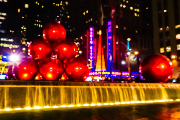Kerstvakantie Decoraties New York City Naast Radio City Music Hall — Stockfoto