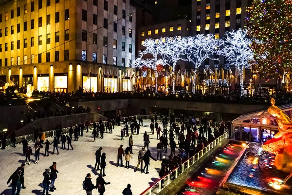 Ijsbaan Rockefeller Plaza Manhattan New York — Stockfoto