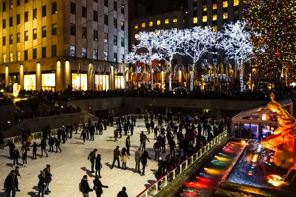 Ijsbaan Rockefeller Plaza Manhattan New York — Stockfoto