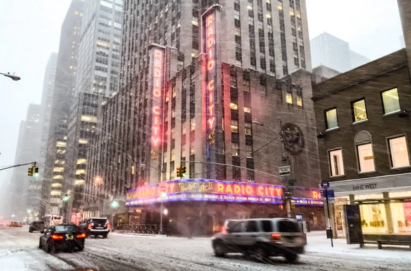 Winter Snow Storm Blizzard New York City — Stock Photo, Image