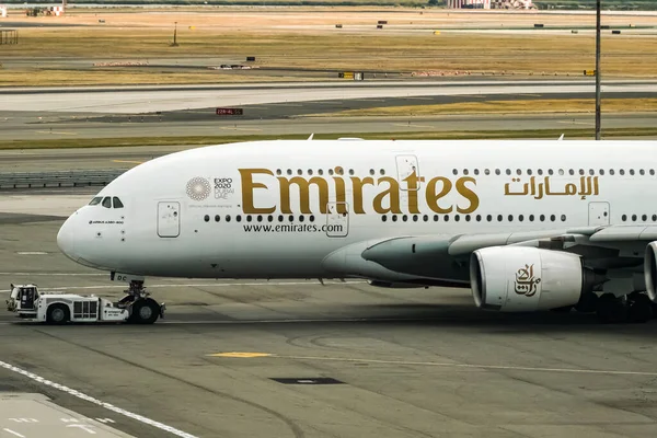 Emirates Airbus A380 800 Immatriculé Edc Taxant Fuite Aéroport International — Photo