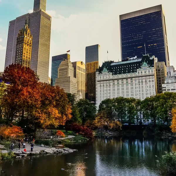 Central Park Pico Temporada Otoño Ciudad Nueva York Con Hojas —  Fotos de Stock