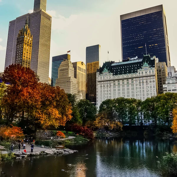 Central Park Het Hoogtepunt Van Het Herfstseizoen New York City — Stockfoto