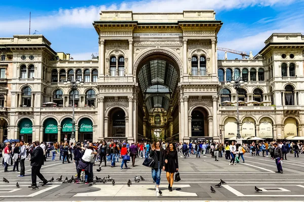 Galeria Vittorio Emanuele Galleria Vittorio Emanuele Praça Piazza Duomo Milão — Fotografia de Stock