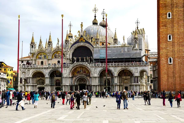 Basilica Patriarcale Cattedrale San Marco Basilica San Marco Con Campanile — Foto Stock