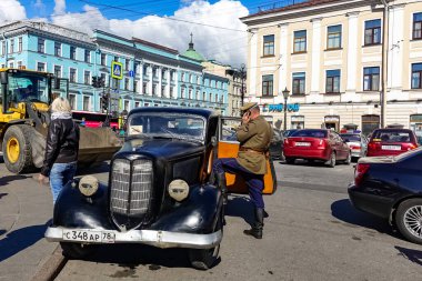Saint Petersburg Panorama tarihi binalar, mimari, sokaklar ve kanalları ile Saint Petersburg, Rusya.