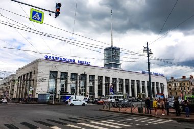 Finlyandskiy Tren İstasyonu (Finlandiya İstasyonu) Saint Petersburg, Rusya.