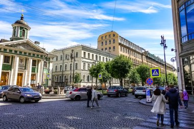 Saint Petersburg Panorama tarihi binalar, mimari, sokaklar ve kanalları ile Saint Petersburg, Rusya.
