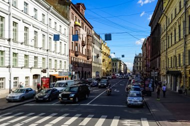 Saint Petersburg Panorama tarihi binalar, mimari, sokaklar ve kanalları ile Saint Petersburg, Rusya.