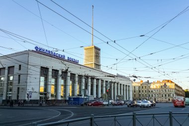 Finlyandskiy Tren İstasyonu (Finlandiya İstasyonu) Saint Petersburg, Rusya.