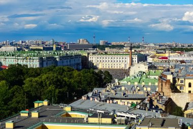 Saint Petersburg arter panorama eski tarihi sokaklar ve binalar ile Saint Petersburg, Rusya.