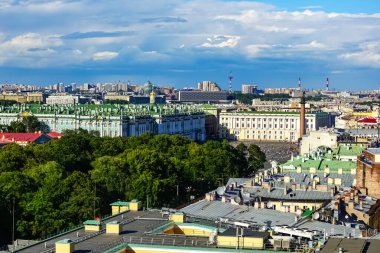 Saint Petersburg arter panorama eski tarihi sokaklar ve binalar ile Saint Petersburg, Rusya.