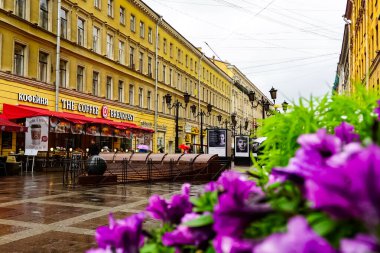 Saint Petersburg Panorama tarihi binalar, mimari, sokaklar ve kanalları ile Saint Petersburg, Rusya.