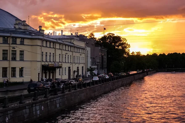 Sankt Petersburg Panorama Mit Historischen Gebäuden Architektur Straßen Und Kanälen — Stockfoto