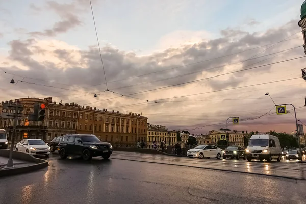 Sankt Petersburg Panorama Med Historiska Byggnader Arkitektur Gator Och Kanaler — Stockfoto