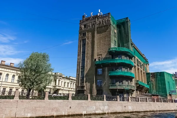 Sankt Petersburg Panorama Mit Historischen Gebäuden Architektur Straßen Und Kanälen — Stockfoto