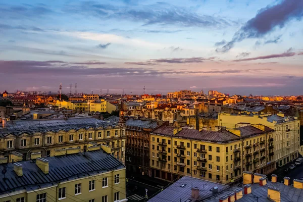 Panorama Dos Telhados São Petersburgo Com Antigas Ruas Edifícios Históricos — Fotografia de Stock