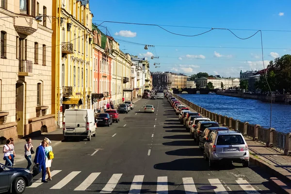 Panorama São Petersburgo Com Edifícios Históricos Arquitetura Ruas Canais São — Fotografia de Stock