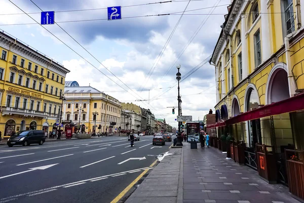 Sankt Petersburg Panorama Med Historiska Byggnader Arkitektur Gator Och Kanaler — Stockfoto