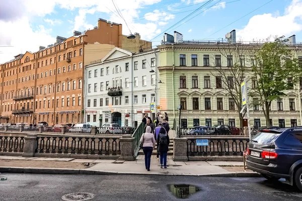 Sankt Petersburg Panorama Med Historiska Byggnader Arkitektur Gator Och Kanaler — Stockfoto