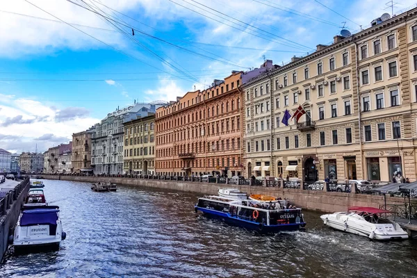 San Petersburgo Panorama Con Edificios Históricos Arquitectura Calles Canales San — Foto de Stock