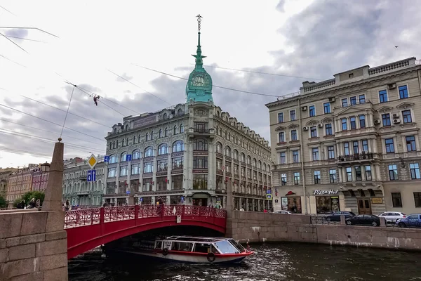 Sankt Petersburg Panorama Mit Historischen Gebäuden Architektur Straßen Und Kanälen — Stockfoto