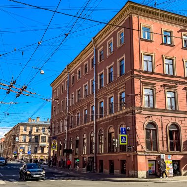 Saint Petersburg Panorama tarihi binalar, mimari, sokaklar ve kanalları ile Saint Petersburg, Rusya.