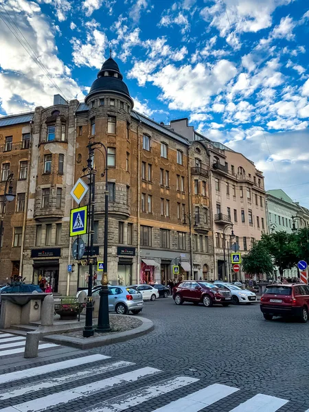 Panorama Saint Petersburg Dengan Bangunan Bersejarah Arsitektur Jalan Jalan Dan — Stok Foto