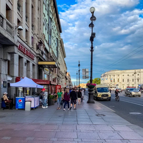 Panorama Van Sint Petersburg Met Historische Gebouwen Architectuur Straten Grachten — Stockfoto