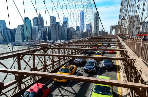 Brooklyn Bridge Bro New York City Som Sträcker Sig Över — Stockfoto