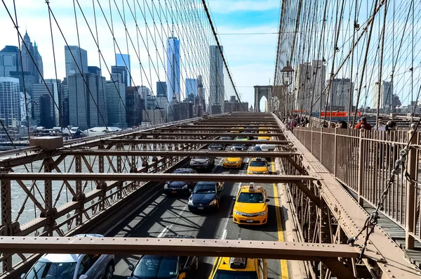 Brooklyn Bridge Bro New York City Som Sträcker Sig Över — Stockfoto