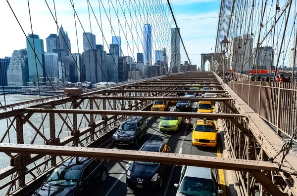 Brooklyn Bridge Bro New York City Som Sträcker Sig Över — Stockfoto