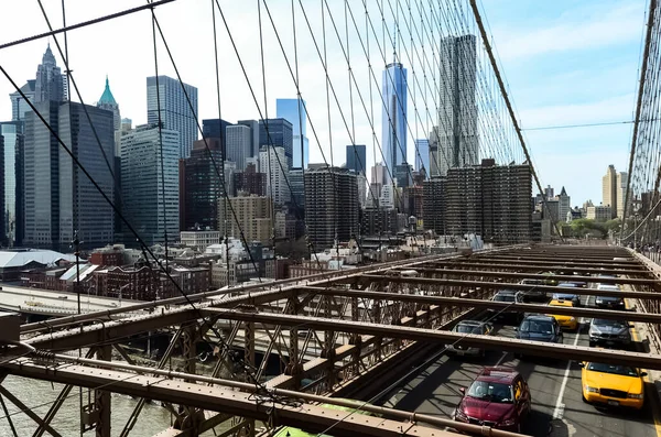 Brooklyn Bridge Bro New York City Som Sträcker Sig Över — Stockfoto