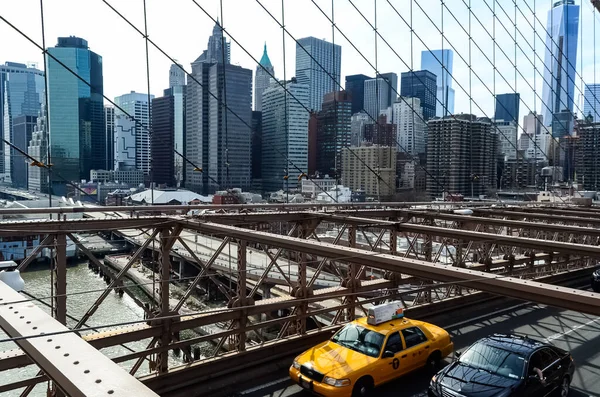 Brooklyn Bridge Bro New York City Som Sträcker Sig Över — Stockfoto