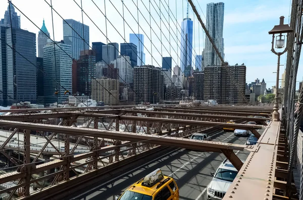 Brooklyn Bridge Bro New York City Som Sträcker Sig Över — Stockfoto