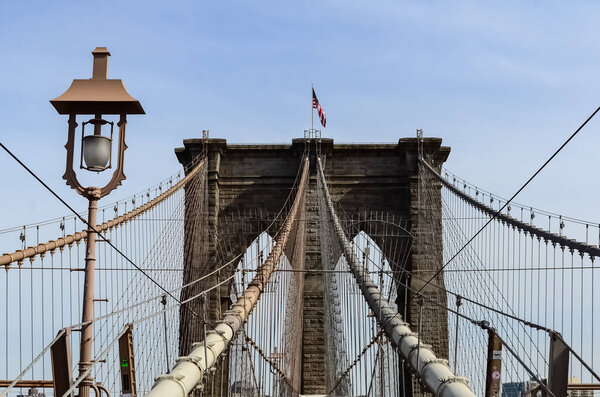 The Brooklyn Bridge is a bridge in New York City, spanning the East River between the boroughs of Manhattan and Brooklyn