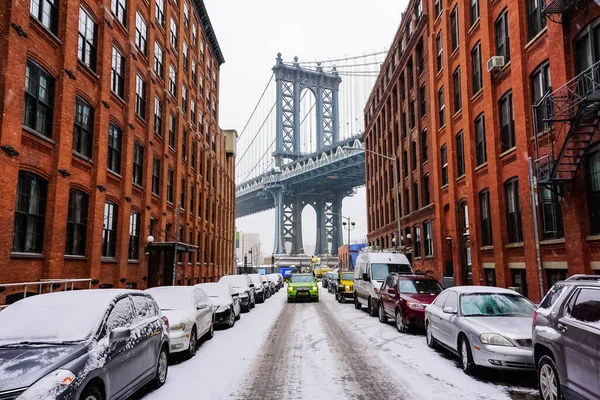 Manhattan Híd Egy Függőhíd Ami Átszeli East River New York — Stock Fotó