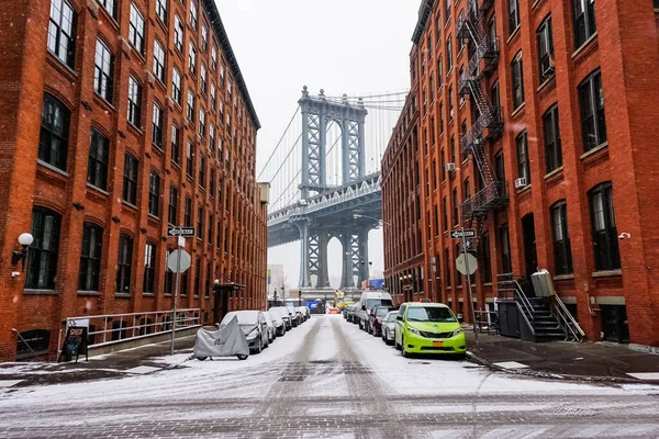 Manhattan Híd Egy Függőhíd Ami Átszeli East River New York — Stock Fotó
