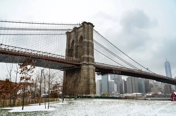 Brooklynský Most Most New Yorku Přes East River Mezi Městy — Stock fotografie