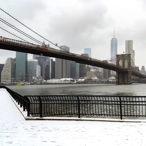 Brooklynský Most Most New Yorku Přes East River Mezi Městy — Stock fotografie