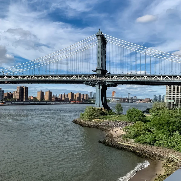 Puente Manhattan Puente Colgante Que Cruza East River Ciudad Nueva —  Fotos de Stock