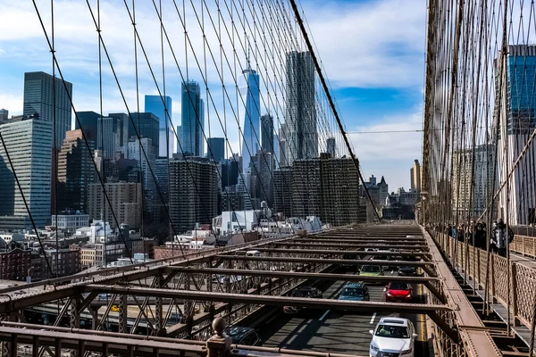 Brooklyn Bridge Een Brug East River Tussen Manhattan Brooklyn New — Stockfoto