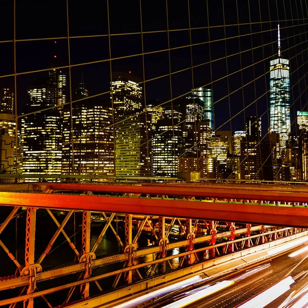 Бруклінський Міст Міст Нью Йорку Перетинає Східну Річку Між Містами — стокове фото
