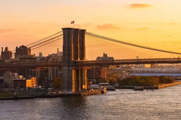 Puente Brooklyn Puente Ciudad Nueva York Que Cruza East River — Foto de Stock